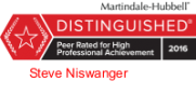 Martindale-Hubbell | Distinguished Peer Rated For High Professional Achievement | 2016 | Steve Niswanger