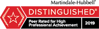 Martindale-Hubbell | Distinguished Peer Rated For High Professional Achievement | 2019